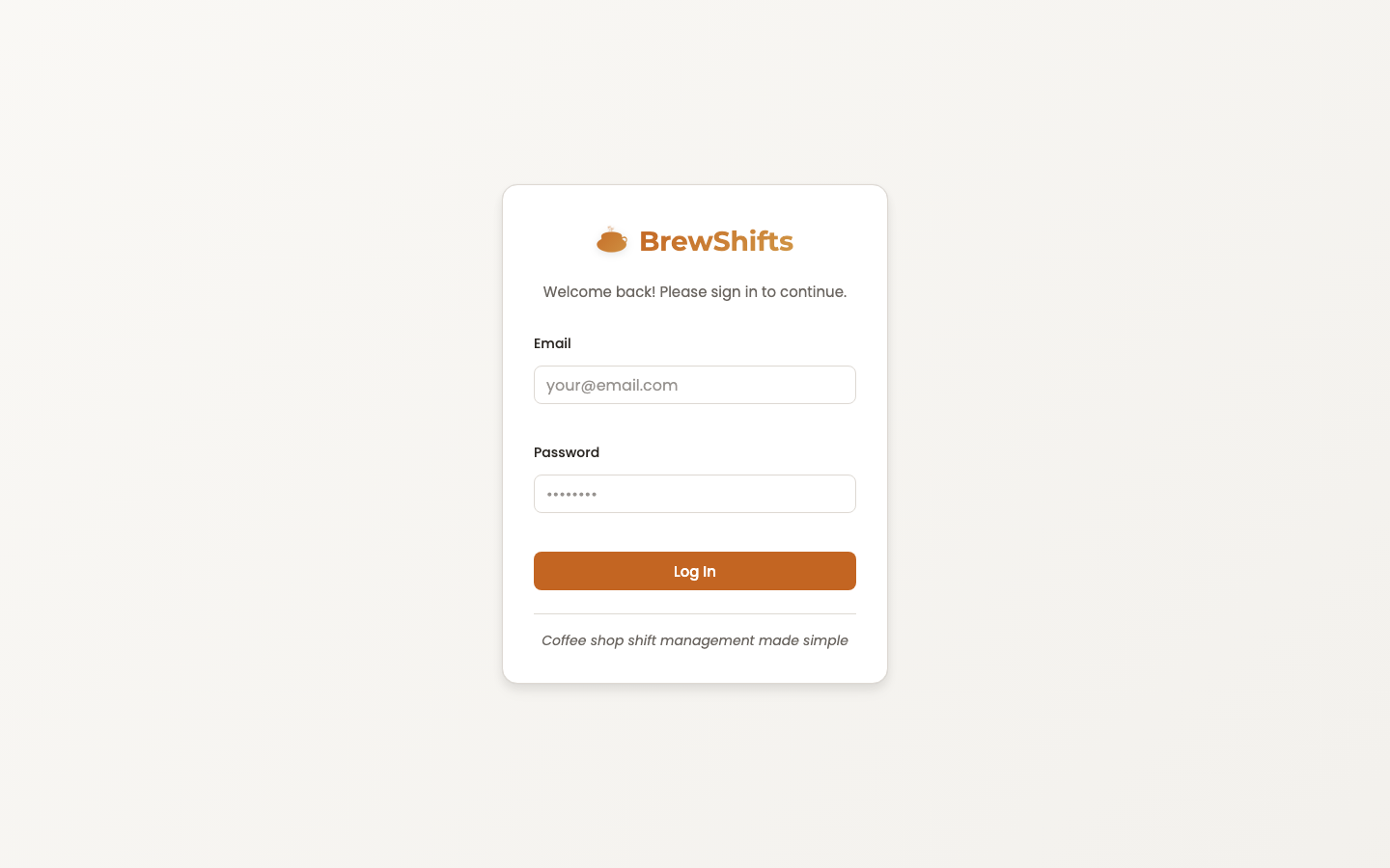 BrewShifts ekran görüntüsü